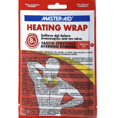 Master Aid Heating Wrap Fascia Cervicale 30x9,5cm Θερμαντικό Επίθεμα Αυχένα για Ανακούφιση από Πόνο 1 Τεμάχιο